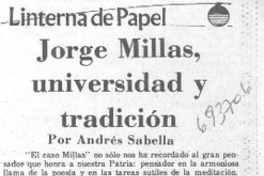 Jorge Millas, universidad y tradición