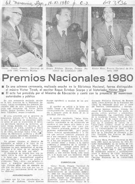 Premios Nacionales 1980.