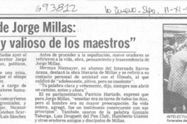 Emotivo sepelio de Jorge Millas, "el más brillante y valioso de los maestros".