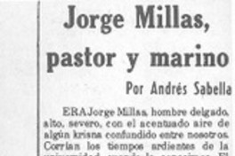 Jorge Millas, pastor y marino