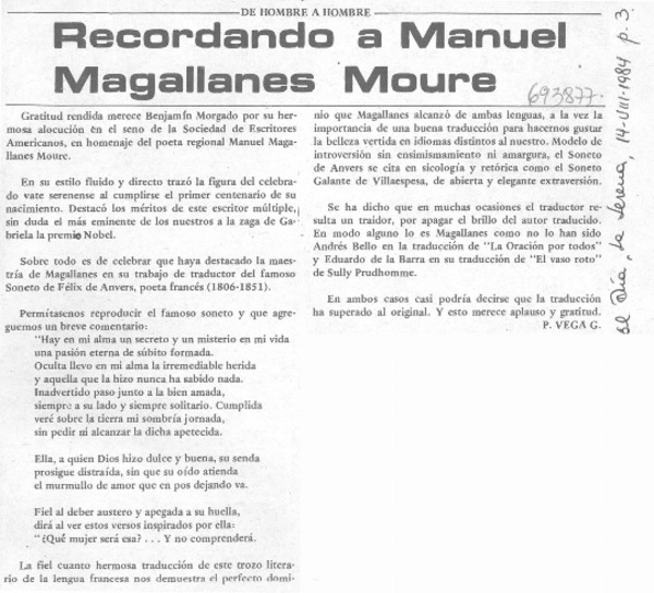 Recordando a Manuel Magallanes Moure