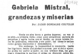 Gabriela Mistral, grandezas y miserias