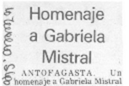 Un Homenaje a Gabriela Mistral.