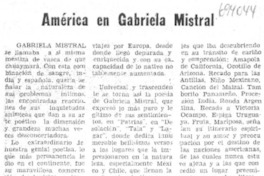 América en Gabriela Mistral