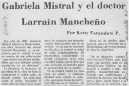 Gabriela Mistral y el doctor Larraín Mancheño
