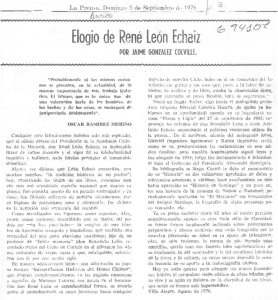 Elogio de René León Echaiz