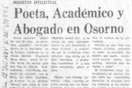 Poeta, académico y abogado en Osorno.