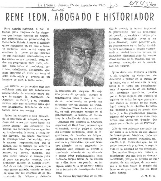 René León, abogado e historiador