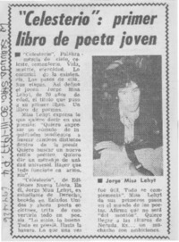 "Celesterio": primer libro de poeta joven.