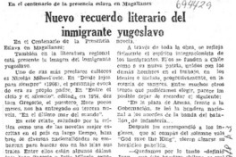 Nuevo recuerdo literario del inmigrante yugoslavo