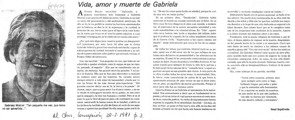 Vida, amor y muerte de Gabriela