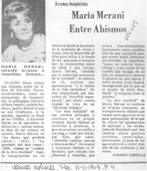 María Merani entre abismos