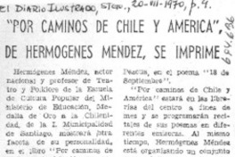 "Por caminos de Chile y América", de Hermógenes Méndez, se imprime.