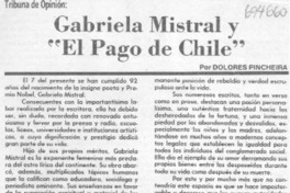 Gabriela Mistral y "el pago de Chile"