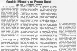 Gabriela Mistral y su premio nobel