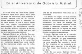 El aniversario de Gabriela Mistral