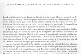 Publicaciones juveniles de Lucila Godoi Alcayaga.