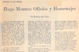 Hugo Montes: Oficios y homenajes