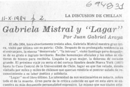Gabriela Mistral y "Lagar"