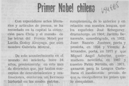 Primer Nobel chileno.