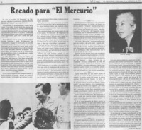 Recado para "El Mercurio".