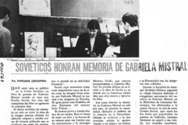 Soviéticos honran memoria de Gabriela Mistral