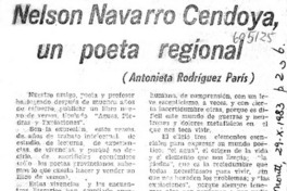 Nelson Navarro Cendoya, un poeta regional