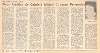 Obras inéditas de Gabriela Mistral conocen penquistas.
