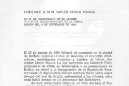 Homenaje a don Carlos Morla Vicuña.
