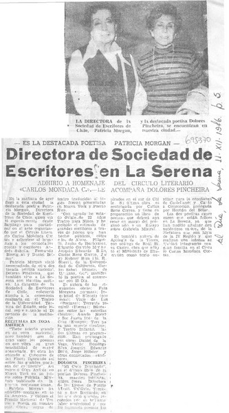 Directora de Sociedad de Escritores en La Serena.
