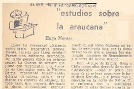 Estudios sobre La Araucana".