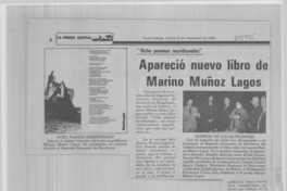 Apareció nuevo libro de Marino Muñoz Lagos.