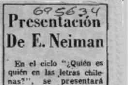Presentaciones de E. Neiman