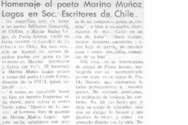 Homenaje al poeta Marino Muñoz Lagos en Soc. Escritores de Chile