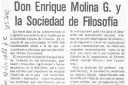 Don Enrique Molina G. y la Sociedad de Filosofía.