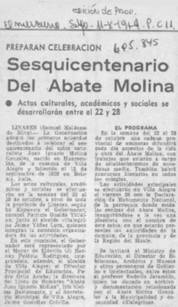 Sesquicentenario del Abate Molina
