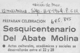 Sesquicentenario del Abate Molina