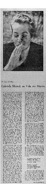 Gabriela Mistral, su vida sin muerte.