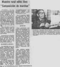 Maestro rural editó libro "Composición de marchas".