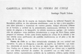 Gabriela Mistral y su Poema de Chile