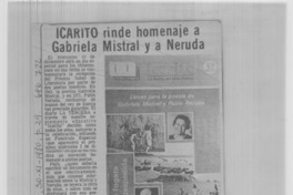 Icarito rinde homenaje a Gabriela Mistral y a Neruda.