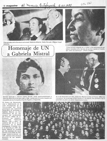 Homenaje de UN a Gabriela Mistral.