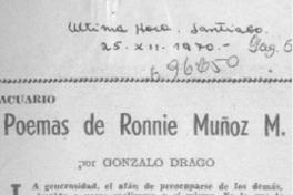 Poemas de Ronnie Muñoz M. Poemas de Ronnie Muñoz M.