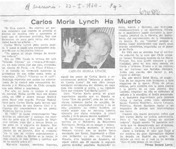 Carlos Morla Lynch ha muerto