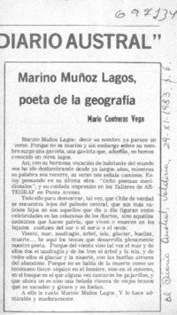 Marino Muñoz Lagos, poeta de la geografía