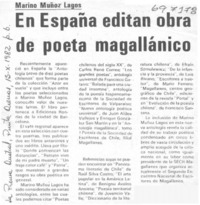 En España editan obra de poeta magallánico.