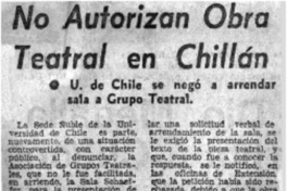 No autorizan obra teatral en Chillán.