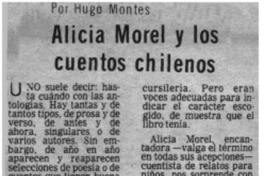 Alicia Morel y los cuentos chilenos