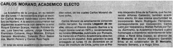 Carlos Morand, academico electo.