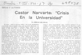 Cástor Narvarte, "Crisis en la universidad"